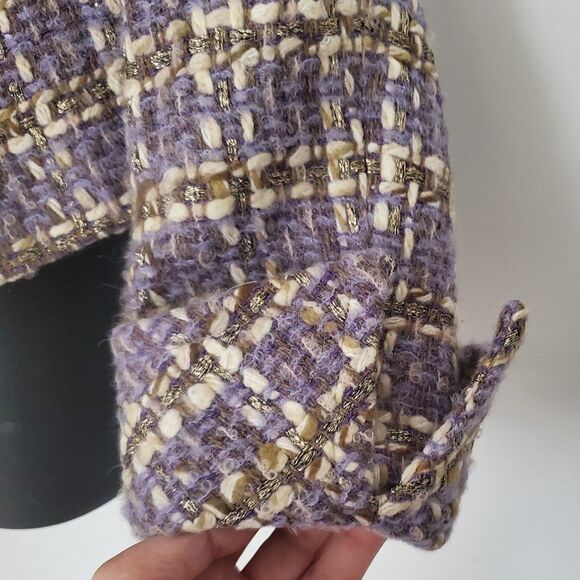 VTG Lilac Bouclé Tweed Jacket Renfrew Collection Double Breasted Sz 8 Coquette - Picture 8 of 11